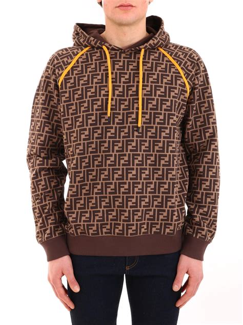 fendi ff all over hoodie|Fendi FF Allover Logo Sweater Brown/Black Men's.